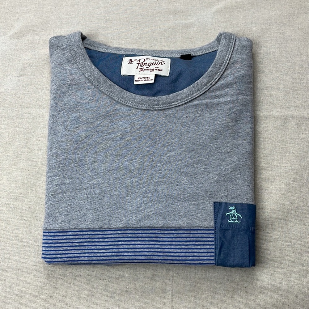 Original Penguin by Munsingwear T-Shirt Mens Extra Large XL Gray Short Sleeve